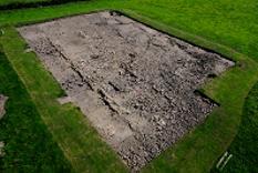 Aerial photo of excavations at Binchester Roman Fort