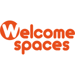 Welcome space logo in orange text