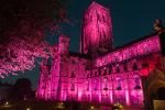 Durham Cathedral The Cathedral bathed in pink light to mark Organ Donation week