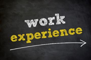 Work experience words on a blackboard