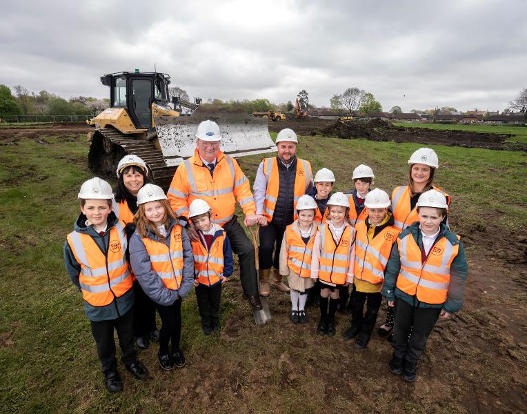 Turf-cutting at the new Springmoor Grange School site in Spennymoor