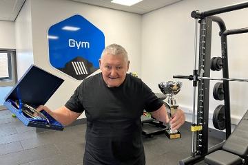 Elderly gentleman in a gym