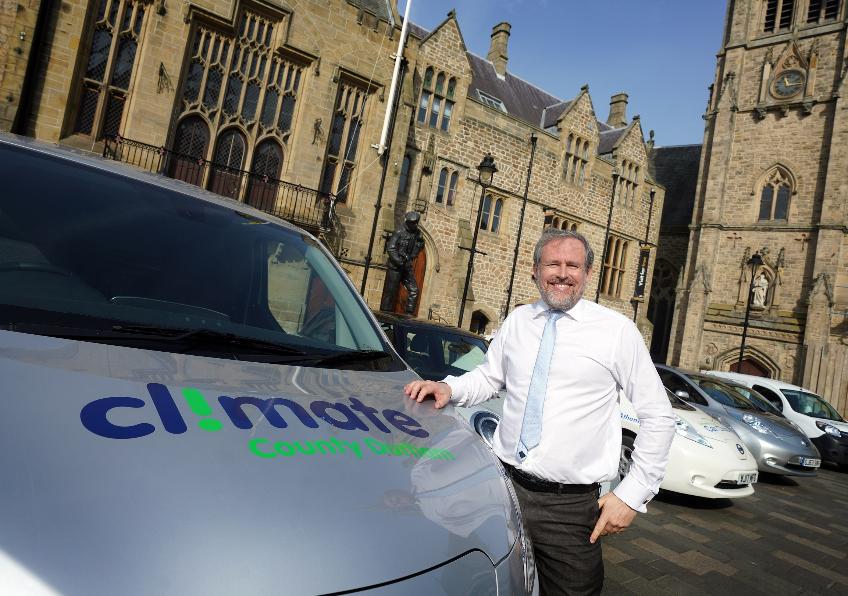 Cllr Mark Wilkes at the Rev Up the North EV event in Durham City in 2022.