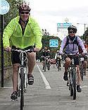 Cyclists using a cycle lane