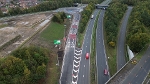 View south along the A19 southbound off-slip road Leading up to the new roundabout