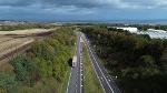 View north along the A1018 northbound The new A1018 crossover 